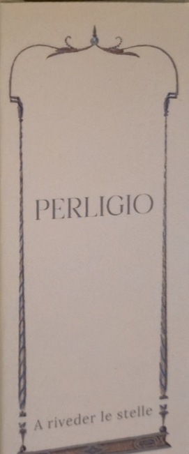 L'astuccio di A Riveder le Stelle, con la cornice incisa Perligio