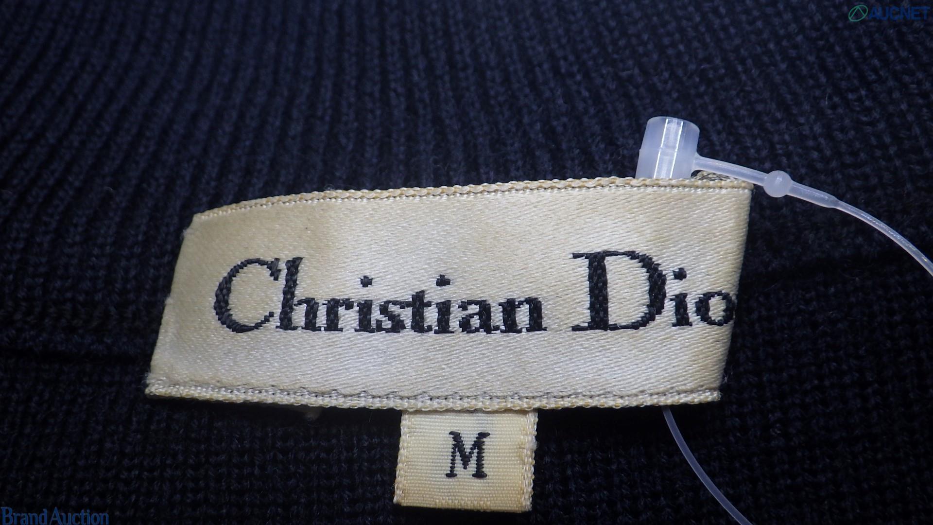 Maglia nera Christian Dior a collo alto su manichino, a coste fini, con maniche lunghe e cuciture che segnano la vita — vista 4