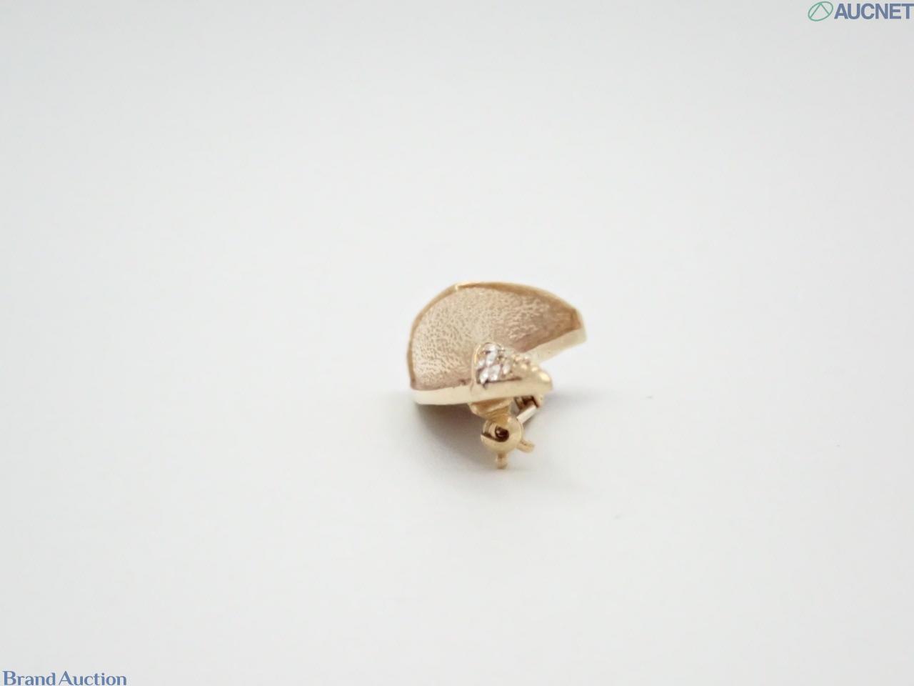 Spilla Christian Dior a corno in metallo dorato satinato, con pietra nera triangolare bordata di strass e punta di strass — vista 3
