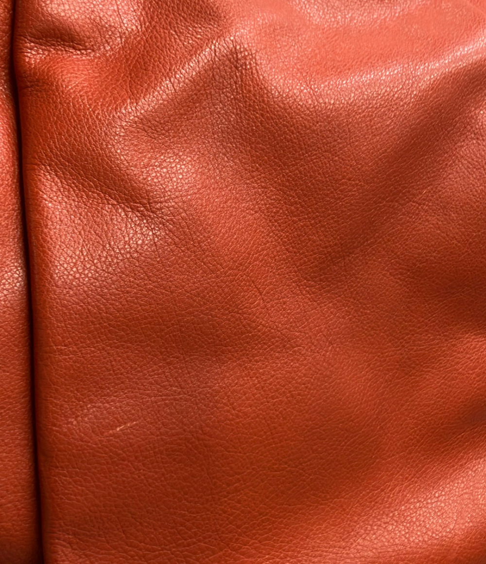 Borsa a spalla Coach in pelle color mattone, morbida, con manico regolabile a fibbia dorata e targhetta con la carrozza. — vista 9