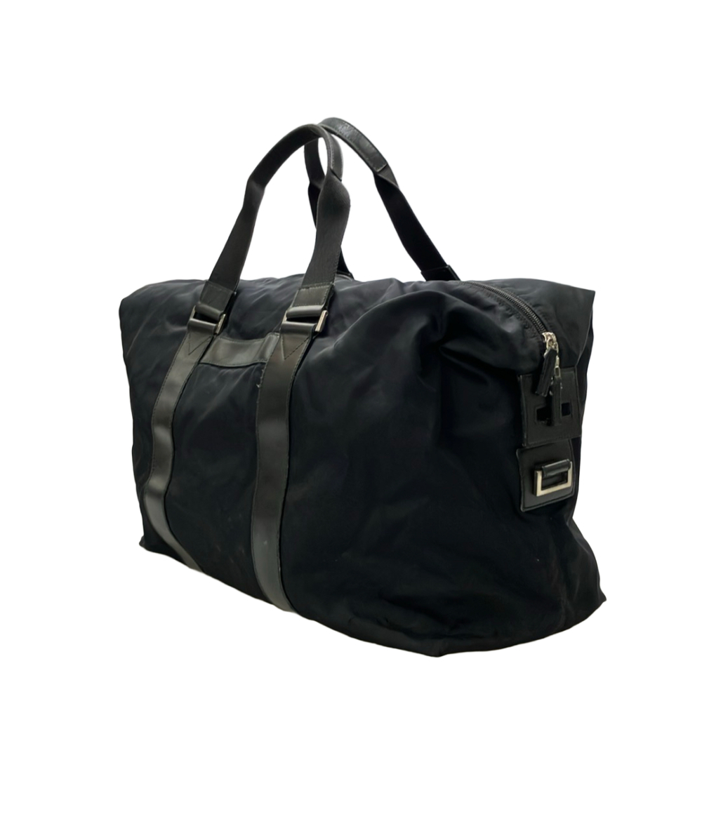 Ferragamo · borsa boston in tessuto nero — vista 3
