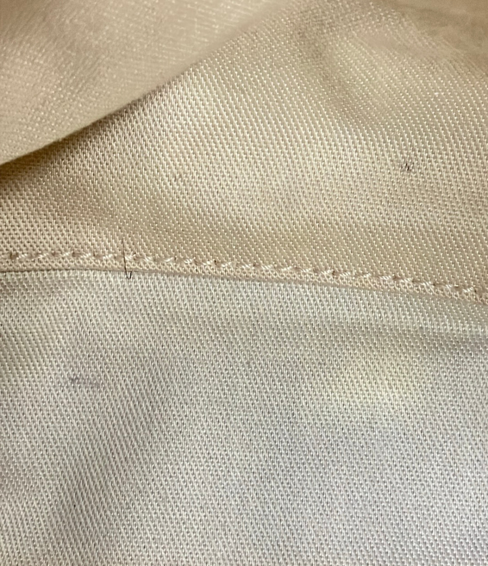 Borsa a spalla Salvatore Ferragamo color sabbia in tessuto a coste, corpo a balze e manici intrecciati, vista frontale — vista 8